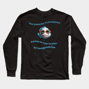 Evolution Ocean Imagination Shirt - Artistic Statement Tee for Daily Wear, Unique Gift for Dreamers and Thinkers Long Sleeve T-Shirt